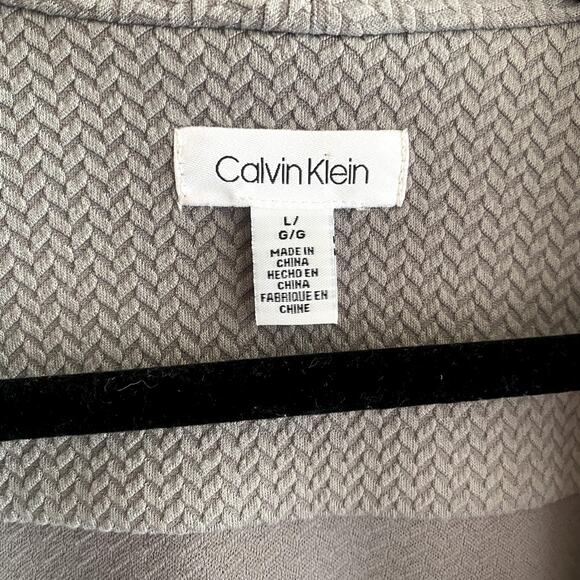 Calvin Klein Gray Knit Open Drape Front jacket size Large - Picture 2 of 6